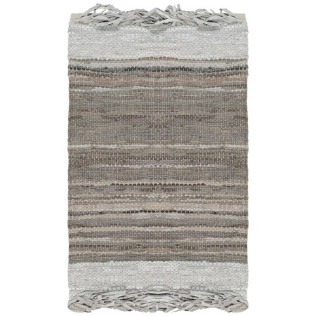 Safavieh Vintage Leather Hand Woven Medium Rectangle Rug, Light Grey/ Taupe - 5 X 8 Ft. VTL310D-5